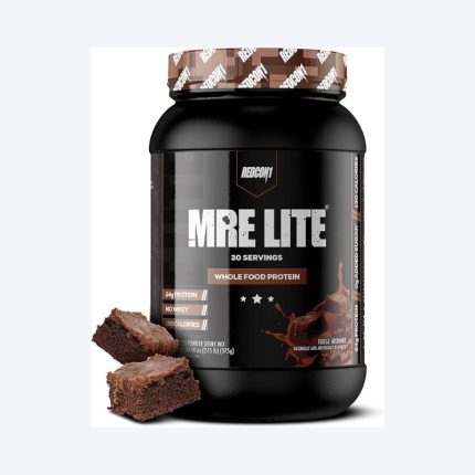 REDCON1 MRE Lite Whole Food Protein Powder, Fudge Brownie – Low Carb & Whey Free Meal Replacement with Animal Protein Blends – Easy to Digest Supplement Made with MCT Oils (30 Servings)