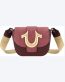 True Religion Women’s Crossbody Purse, Suede Mini Flap Adjustable Shoulder Bag with Horseshoe Logo